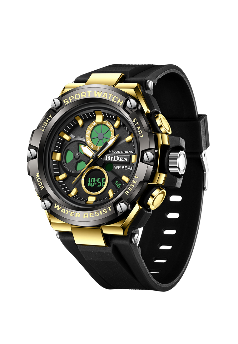 Biden Watch Jam Tangan Pria Original Digital&Analog Bercahaya  Anti Air Alarm Tali Silikon Jam Tanga