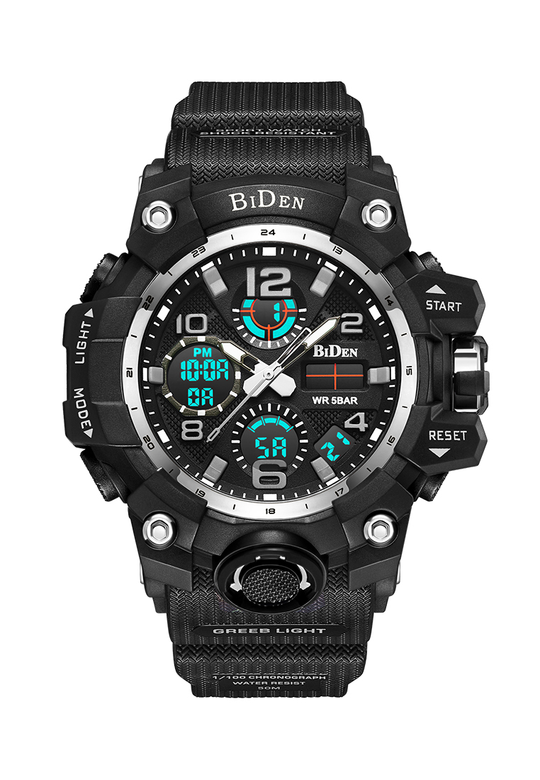 Biden Watch Jam Tangan Pria Militer Olahraga Digital&Analog Tali Silikon 3ATM Anti Air Jam Tangan