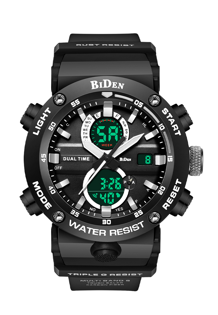 Biden Watch Jam Tangan Pria Original Analog&Digital Multifungsi Militer Jam Tangan Cowok Hitam