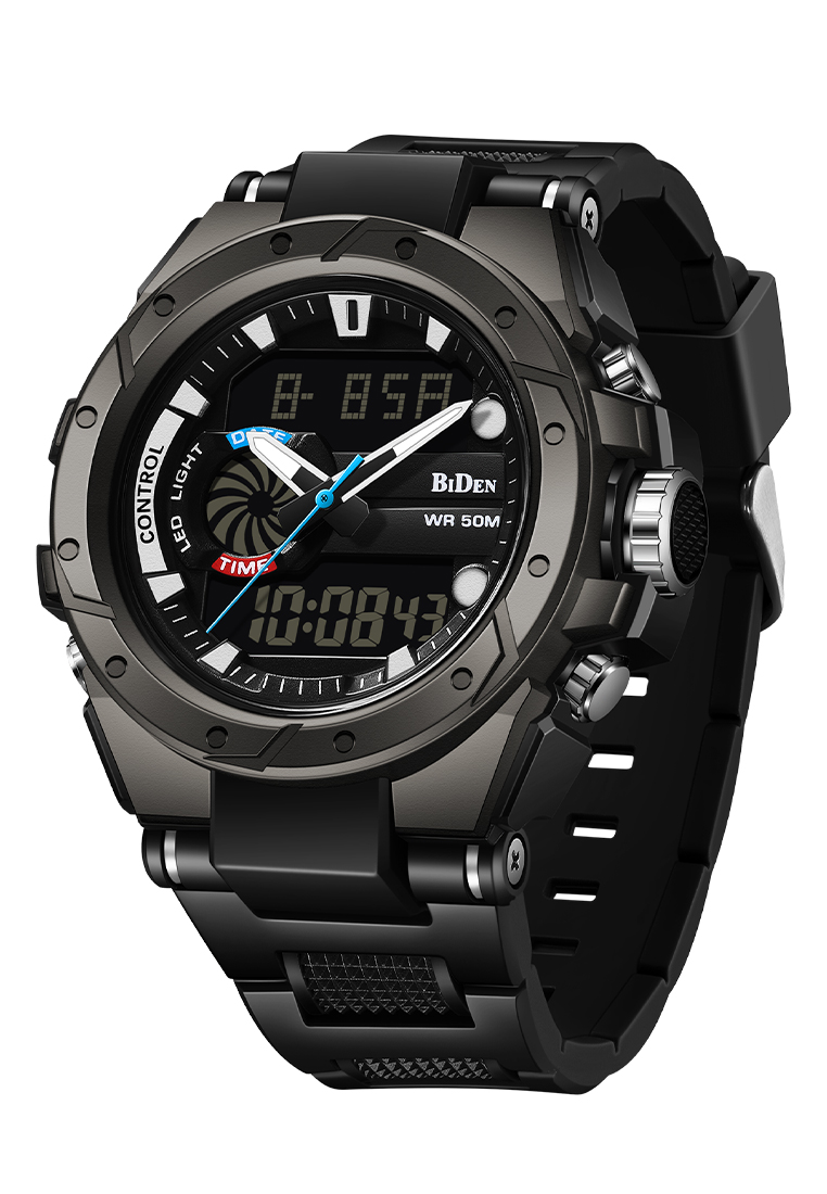 Biden Watch Jam Tangan Pria Anit Air Digital Analog Olahraga Bercahaya Multifungsi Tali Silikon Jam