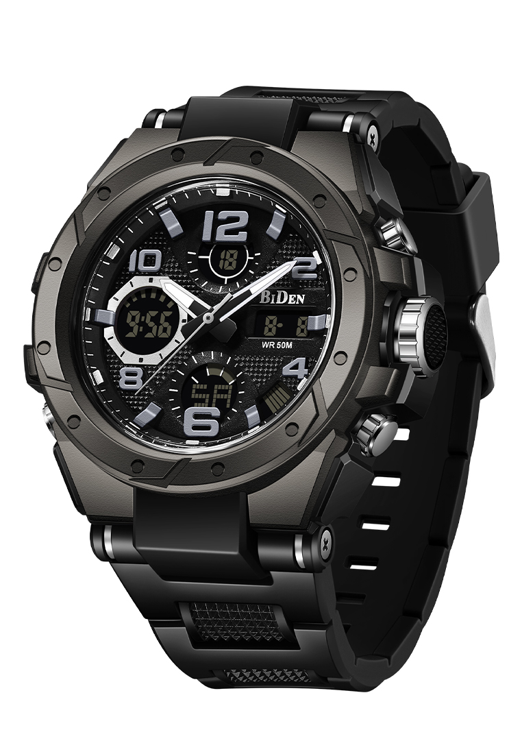 Biden Watch Jam Tangan Pria Anit Air Digital Analog Olahraga Bercahaya Multifungsi Tali Silikon Jam 