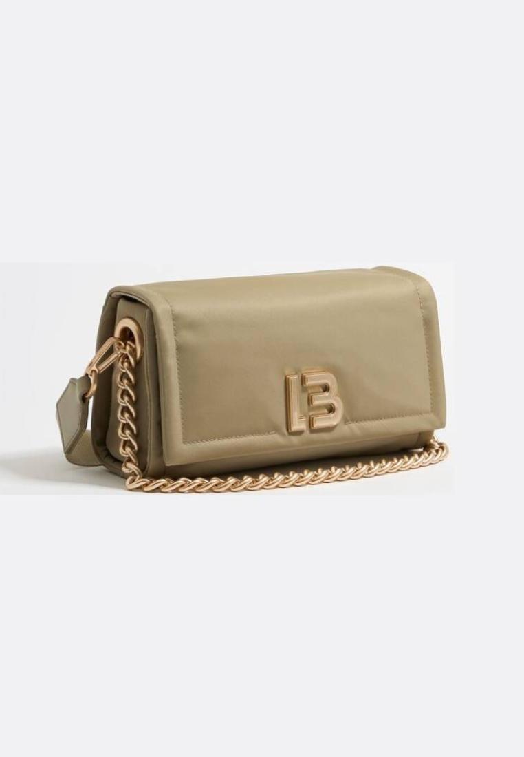 Bimba Y Lola M Light Khaki Nylon Flap Bag