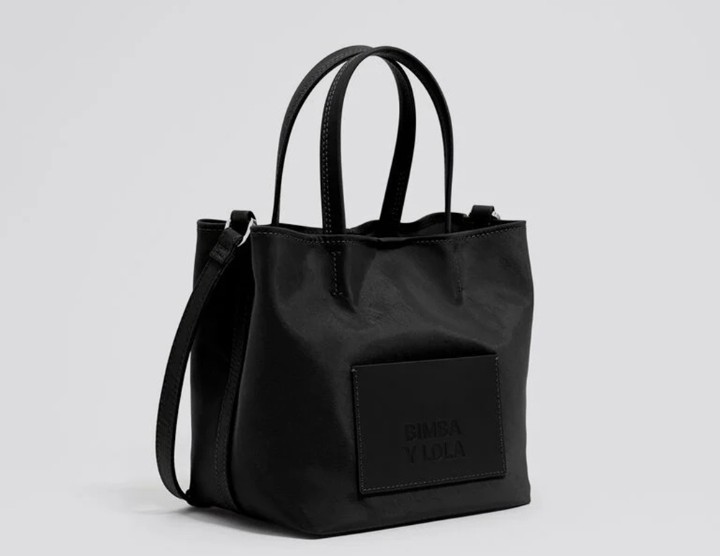 Bimba Y Lola 242BBIJ4X.99000 Bimba Y Lola Women's Black Small Leather Trimmed Tote Bag