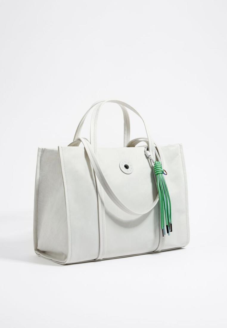 Bimba Y Lola L Gray Nylon Shopper Bag