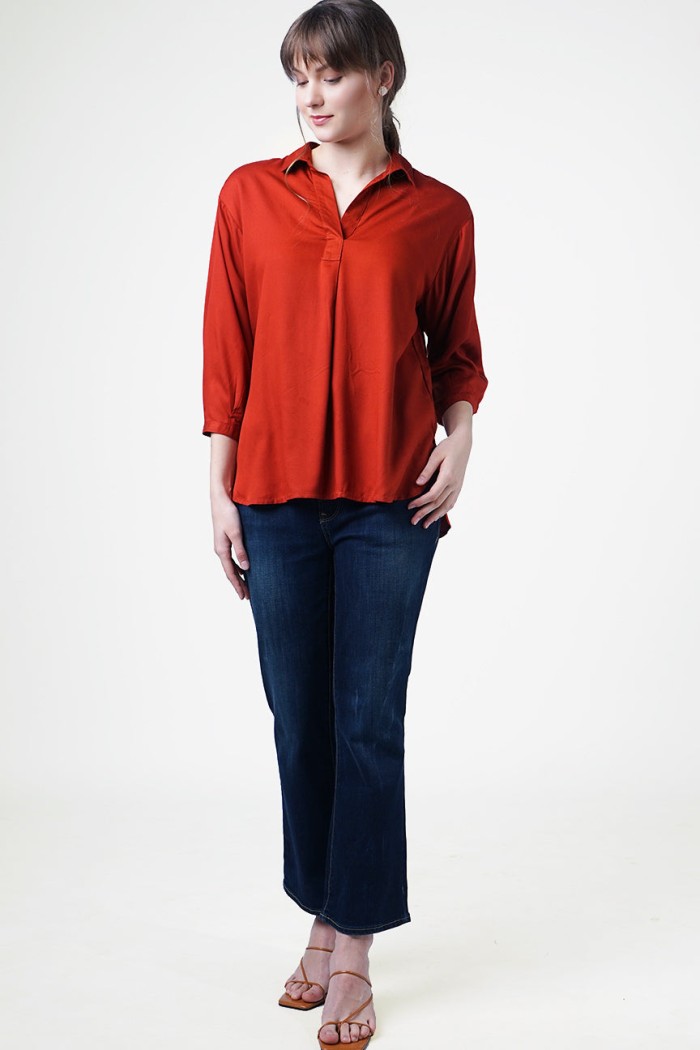 Bodytalk Kemeja Wanita Jytte Terracotta