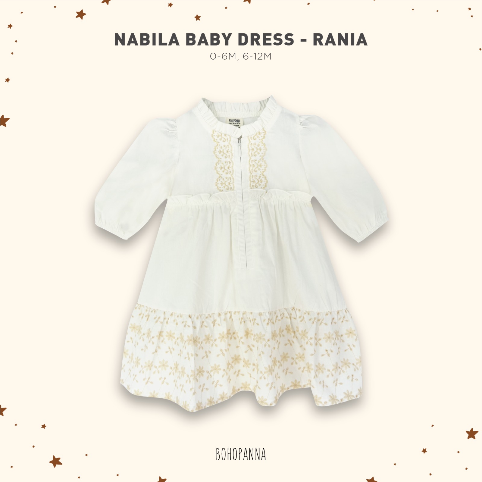 BOHOPANNA - RAYA COLLECTION - NABILA BABY DRESS - GAMIS ANAK - DRESS ANAK - RANIA
