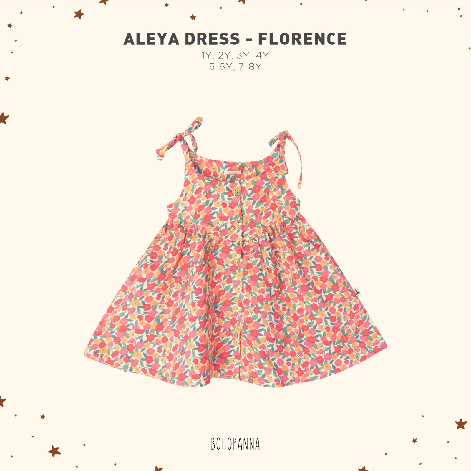 BOHOPANNA - ALEYA DRESS - DRESS ANAK PEREMPUAN - FLORENCE