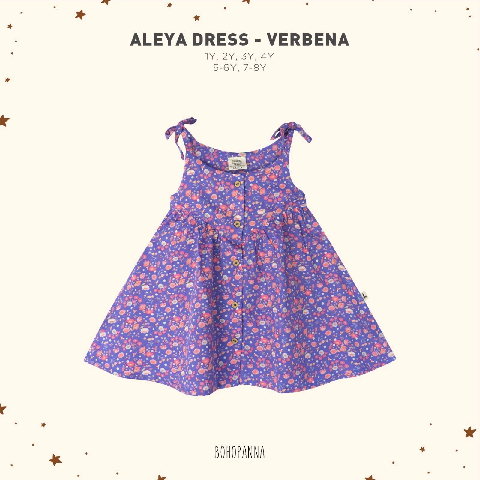 BOHOPANNA - ALEYA DRESS - DRESS ANAK PEREMPUAN - VERBENA