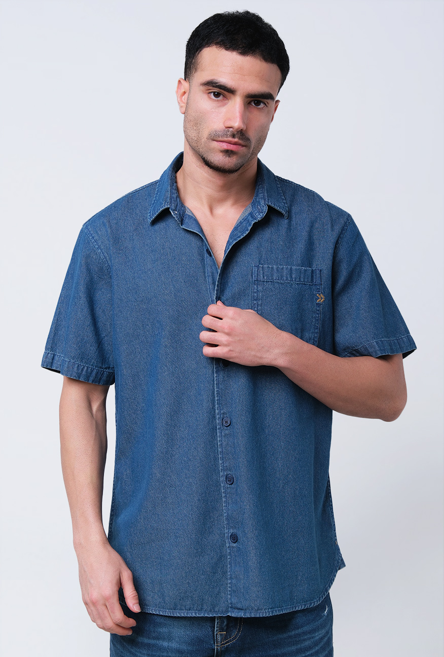 Bombboogie Kemeja Pria Regular Morton Chambray