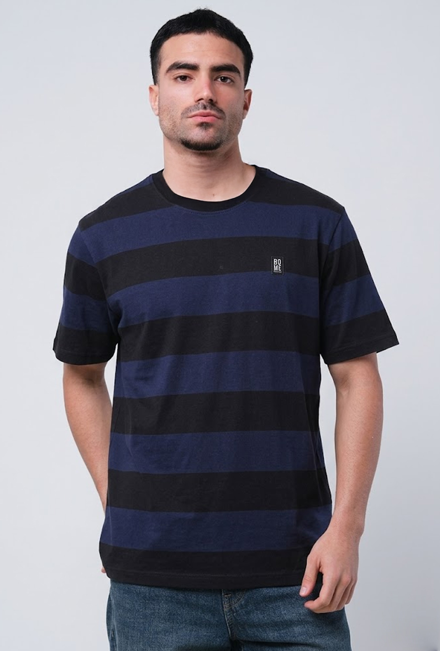 Bombboogie Kaos Pria Regular Levine Stripe 2.0