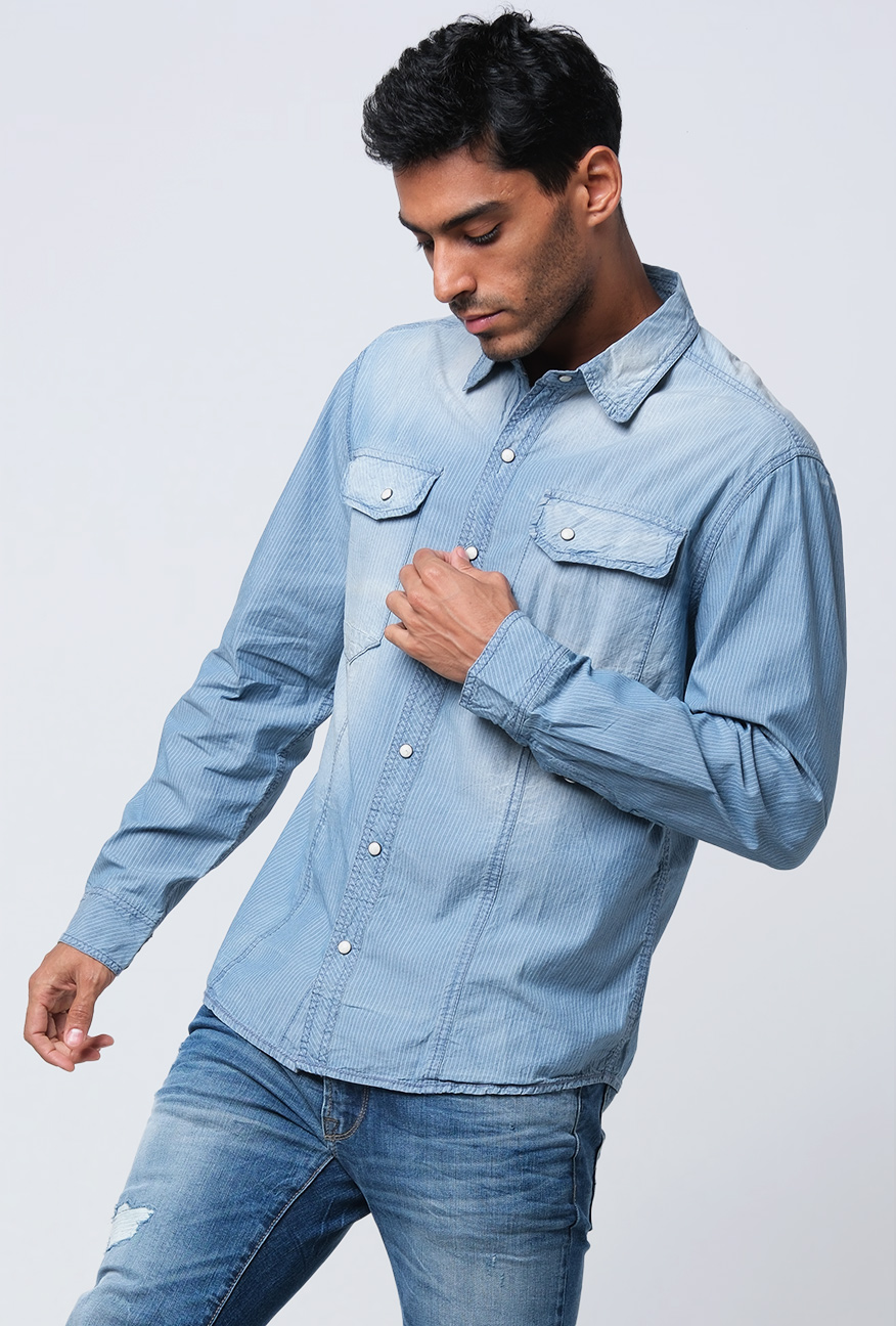 Bombboogie Kemeja Pria Chambray Eraser