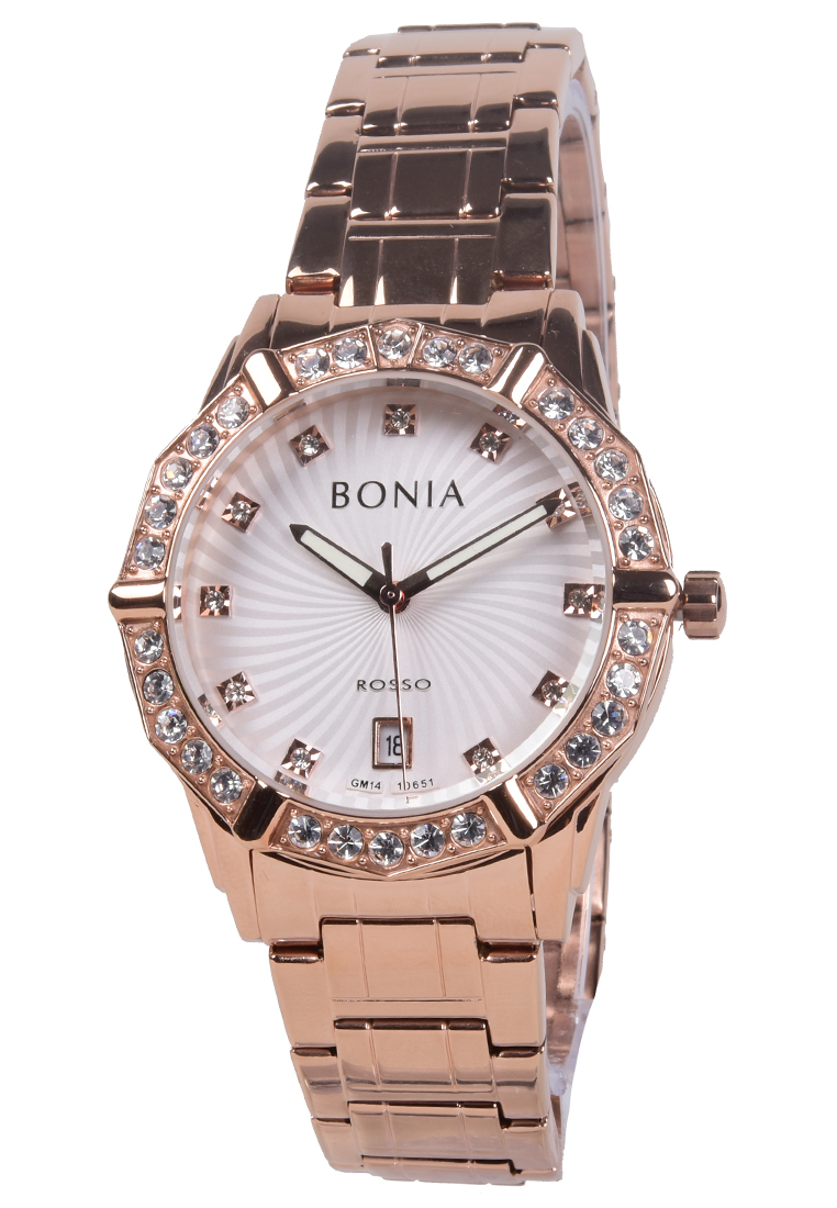 Bonia Swarovsky - Jam Tangan Wanita - Rosegold - Stainless Steel Bracelet - B10651-2517S