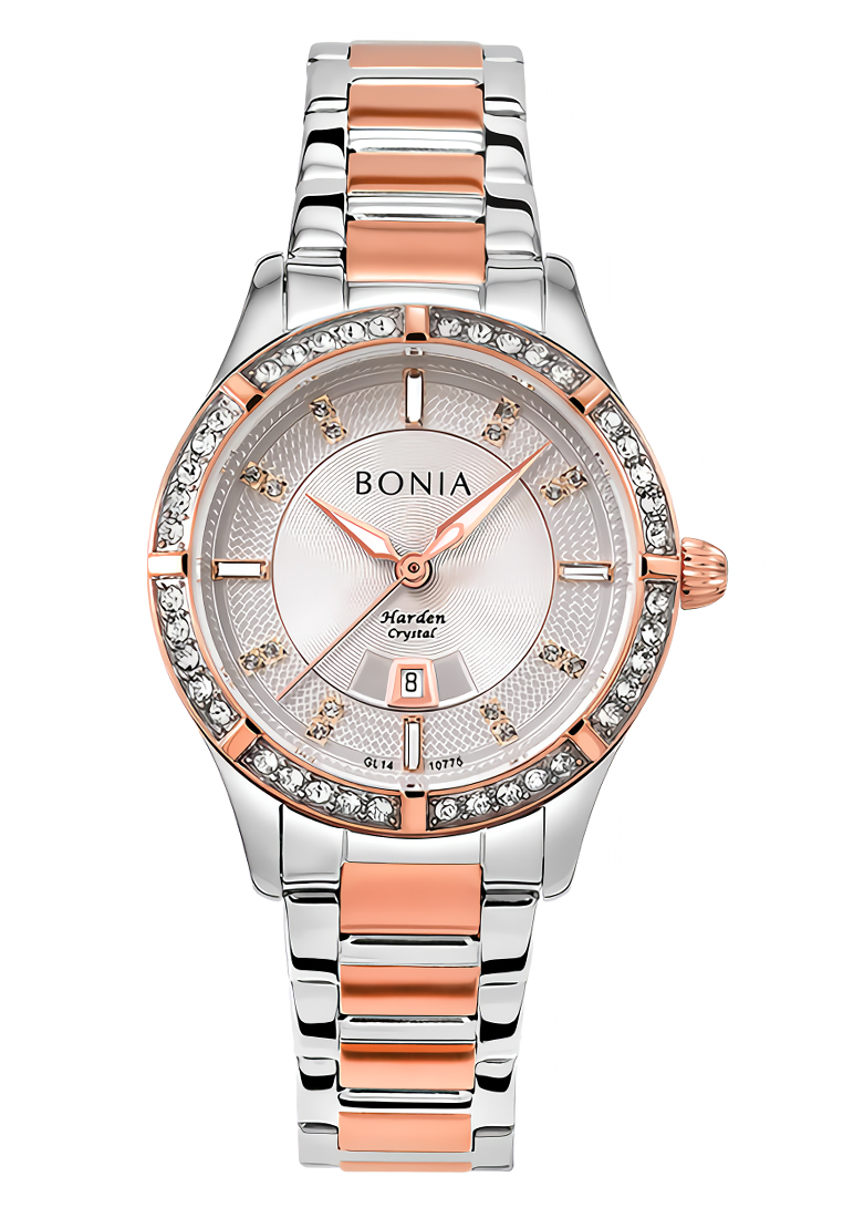 Bonia - Jam Tangan Analog Wanita - Silver Dial - Silver Rose Gold Stainless Steel - B10775-2617S