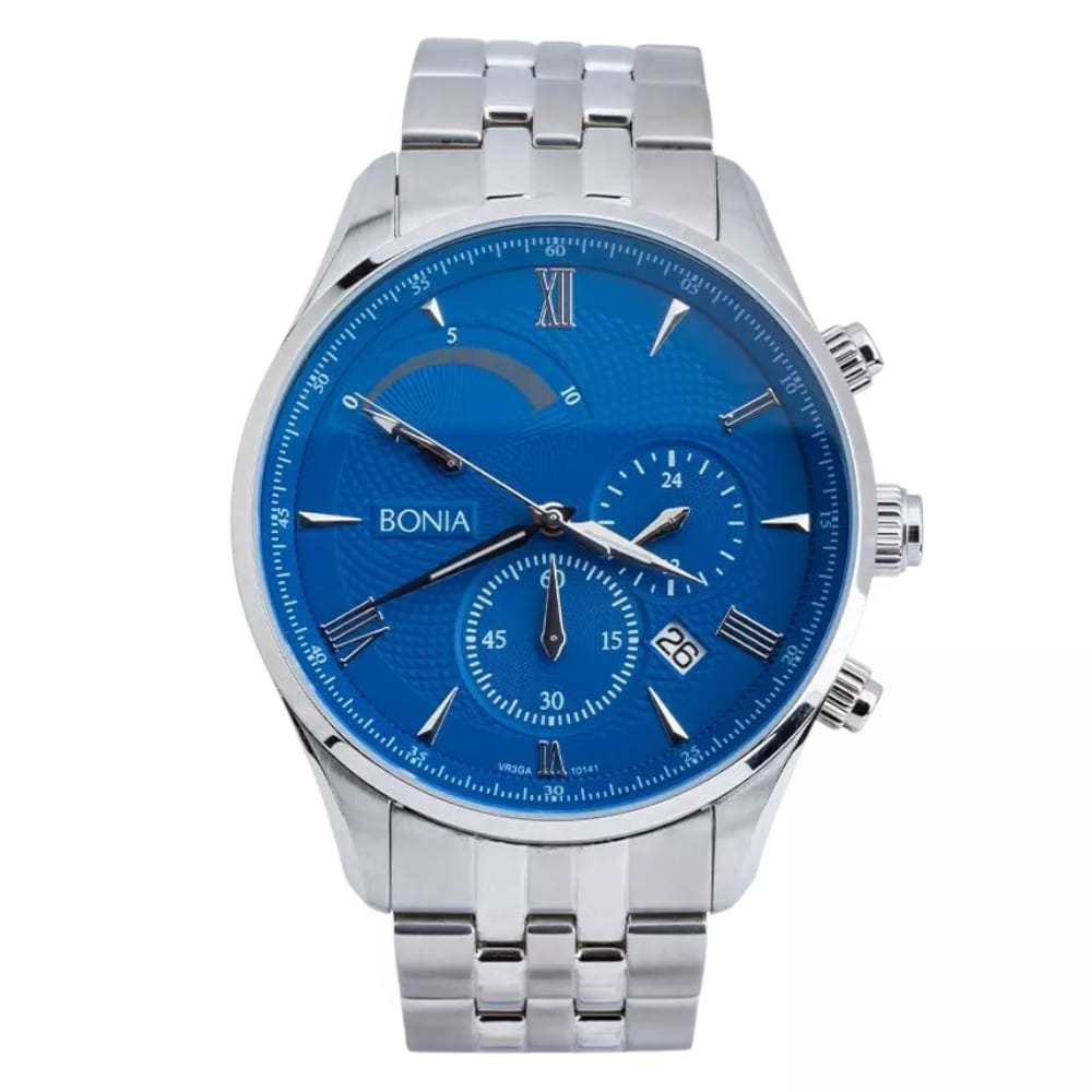 Bonia BNB10141-1383C Silver Dasar Biru Cowok