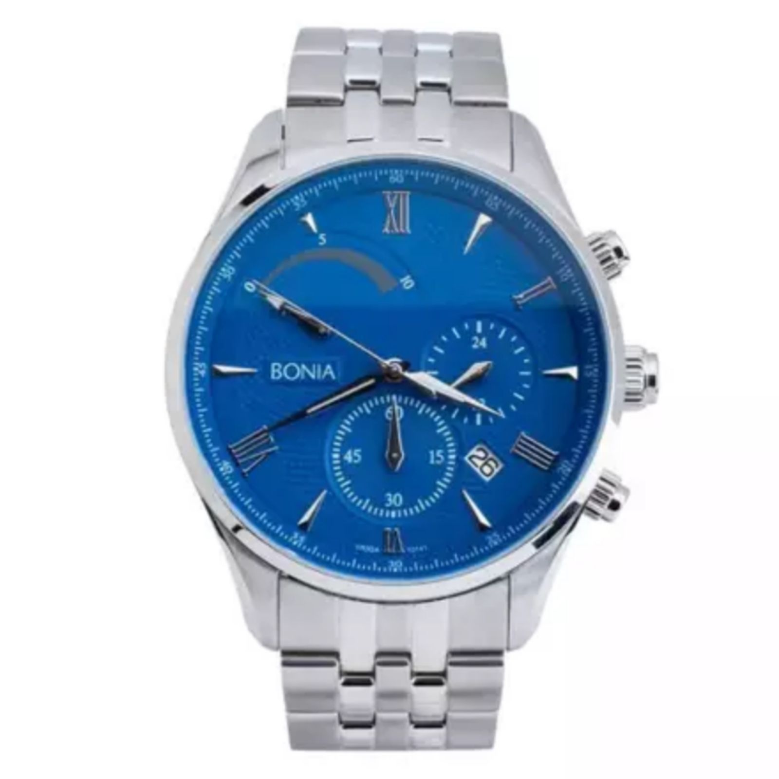 Bonia BNB10141-1383C Silver Dasar Biru Cowok
