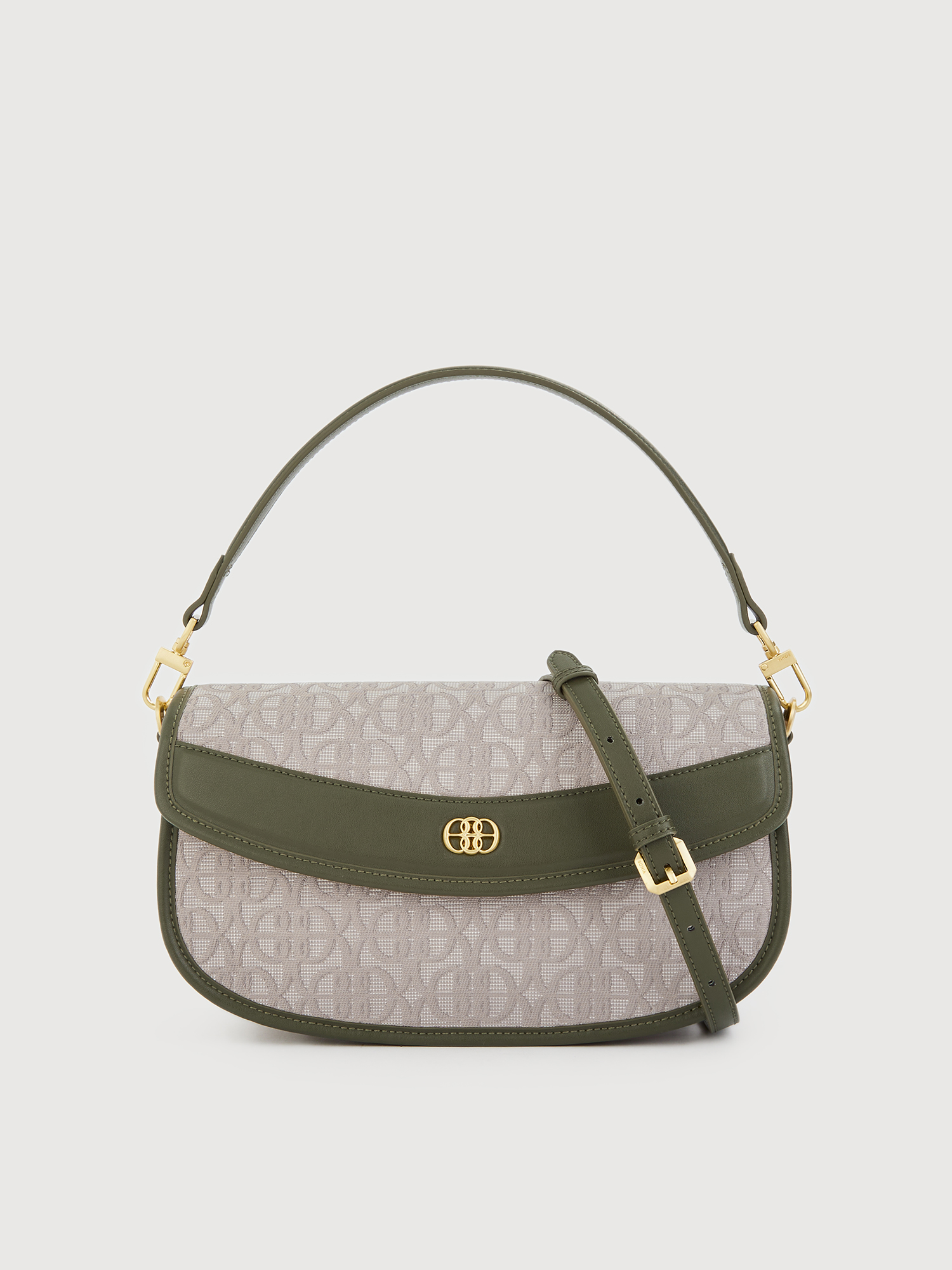 BONIA Nuccia Monogram Shoulder Bag Dark Green