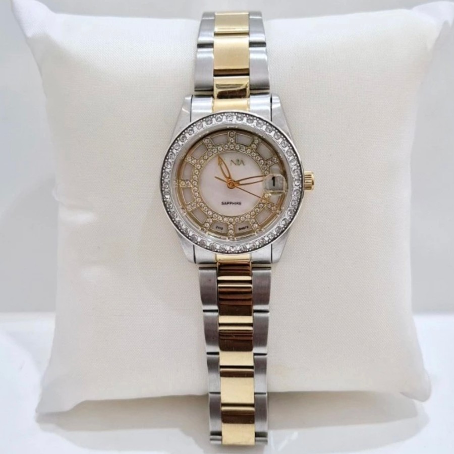 Bonia BN979 Silver Gold Dial Gold Cewek