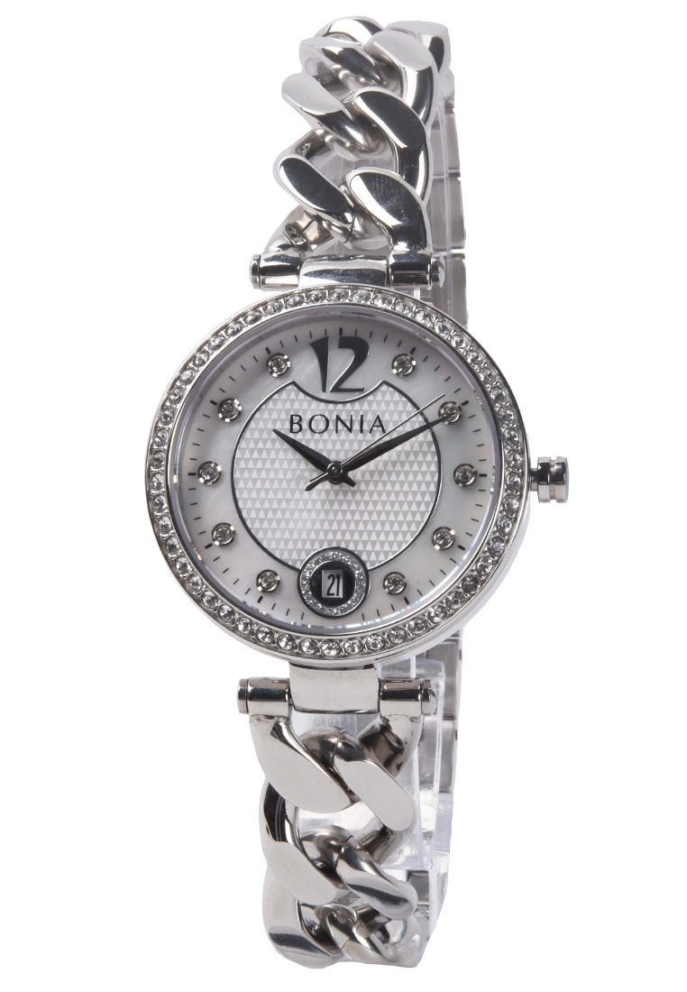 Bonia Swarovski - Jam Tangan Wanita - Silver - Stainless Steel Bracelet - BNB10436-2355S