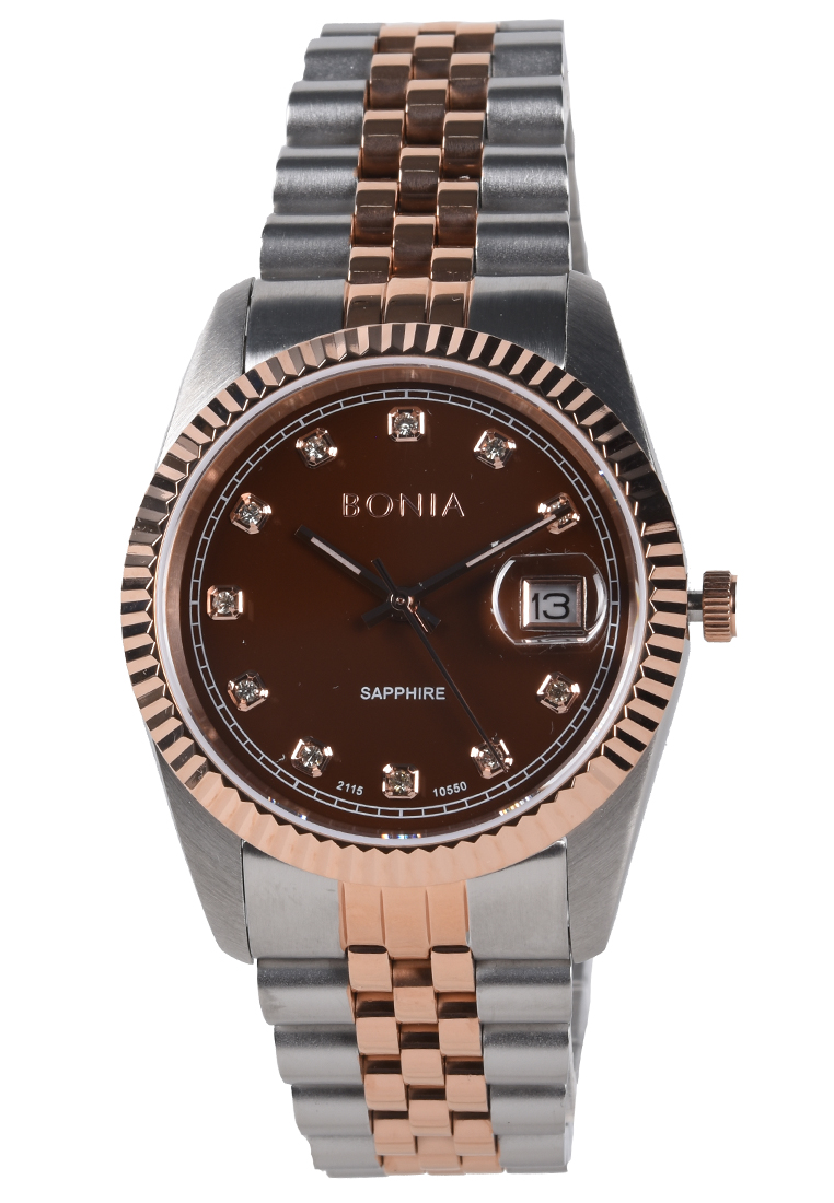 Bonia Sapphire - Jam Tangan Wanita - Silver Rosegold - Stainless Steel Bracelet - BNB10550-1647