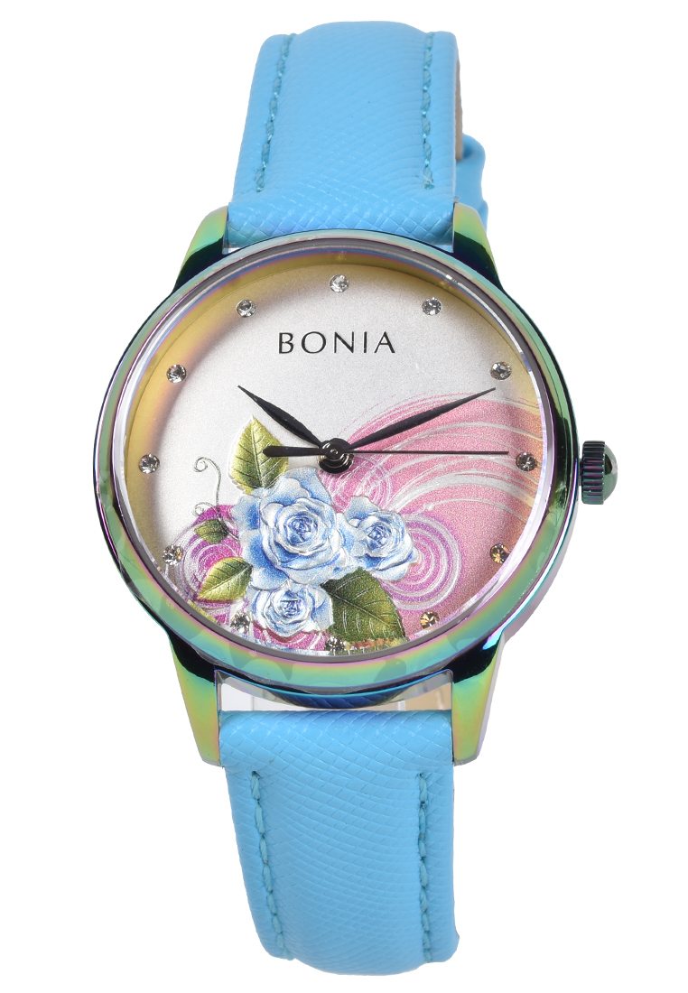 Bonia - Jam Tangan Wanita - Rainbow - Blue Leather Strap - BNB10507-2017