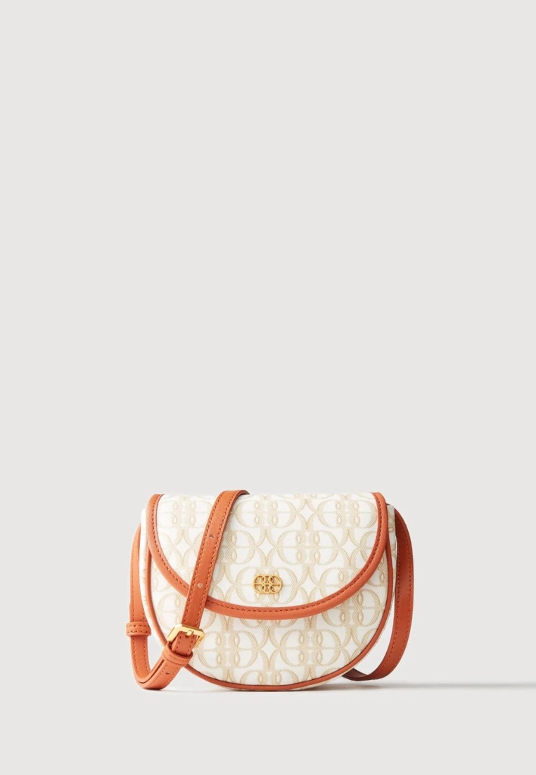 Bonia La Luna Monogram Mini Crossbody Bag White