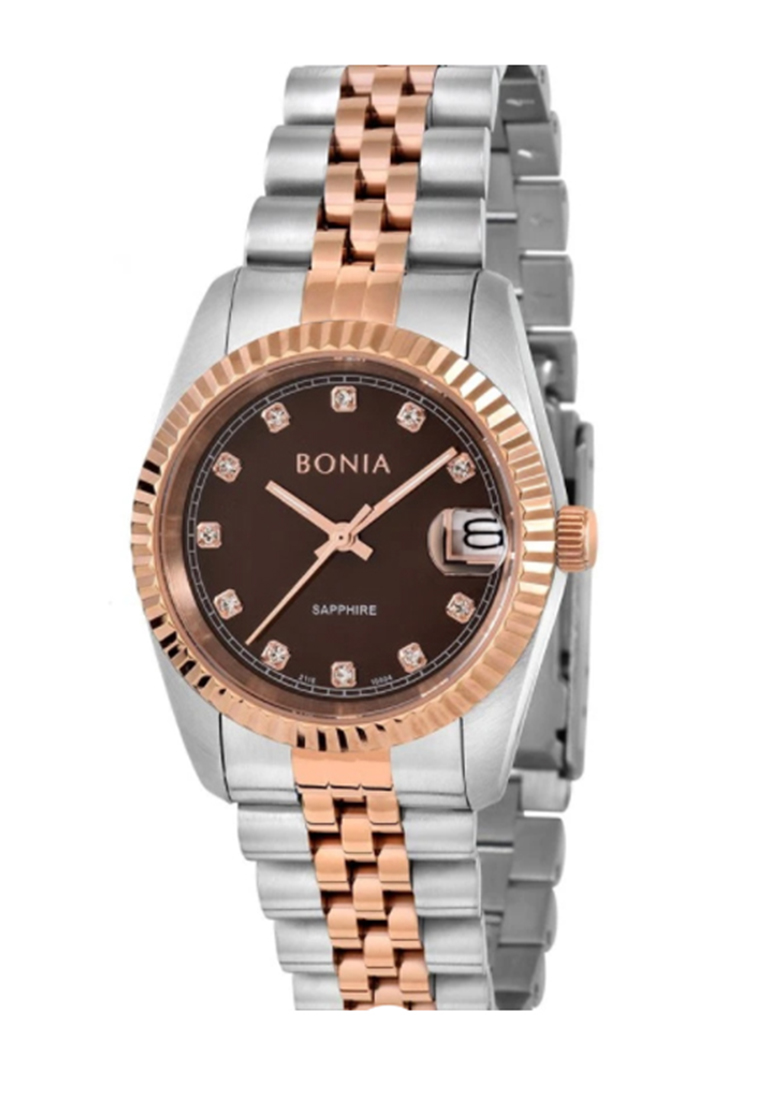 Bonia Watches BONIA BNB10550-3647 SILVER ROSEGOLD BROWN LADY