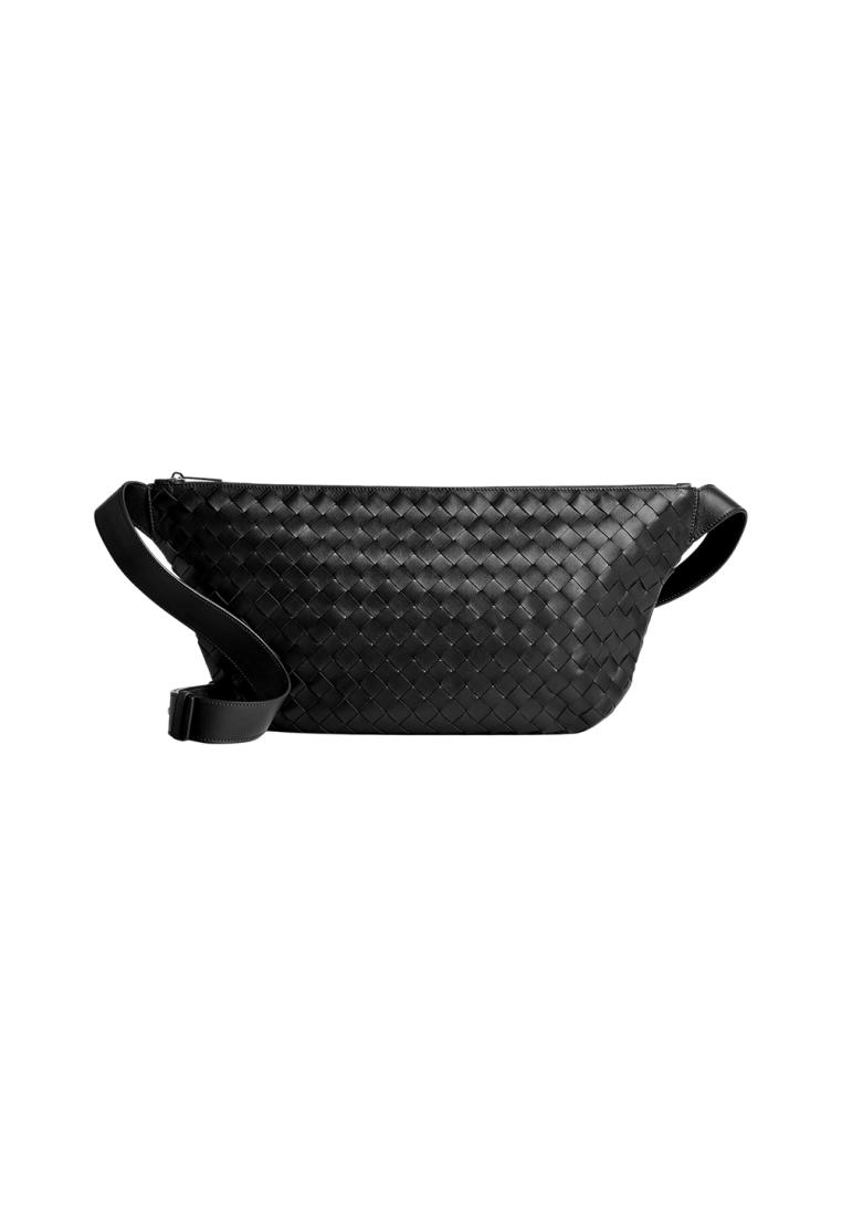 BOTTEGA VENETA Intrecciato Day Leather Sling Bag Black