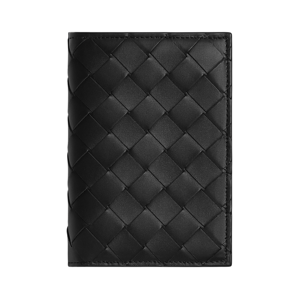 BOTTEGA VENETA Intrecciato Medium Bi-Fold Wallet With L-Zip Black
