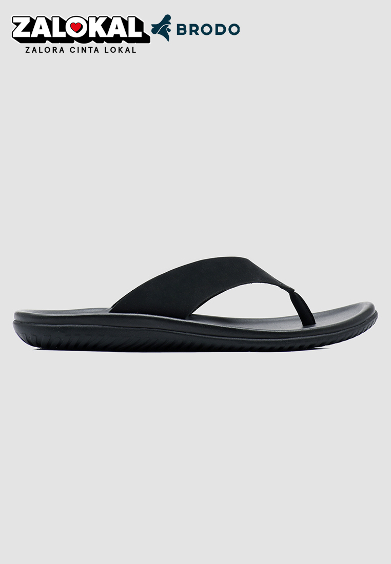 BRODO - Sandal Pria Flipper Full Black