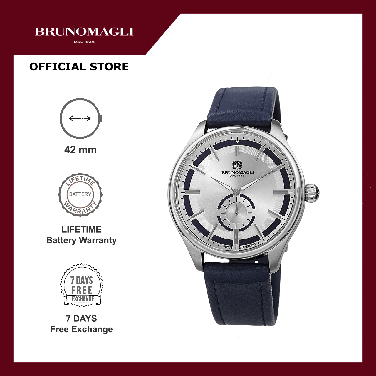 Bruno Magli Luca Pelle 16.191122.SB Jam Tangan Quartz Analog