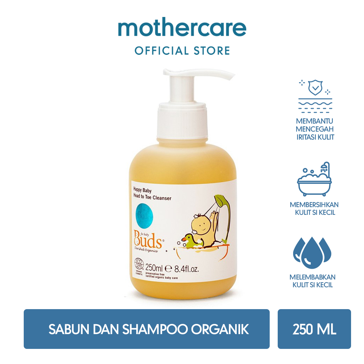 Buds Organics Buds Happy Baby Head To Toe Cleanser - Sabun Bayi (250Ml)