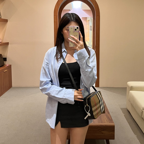 Burberry Tas BURBERRY CHECK CAMEL SS24 BLACK CAMERA BAG 100% ORIGINAL