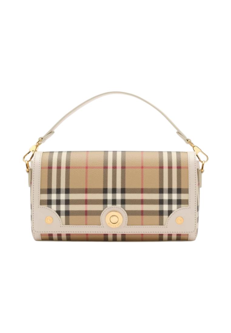 Burberry Small Note Bag Top Handle Vintage Check/Soap Beige