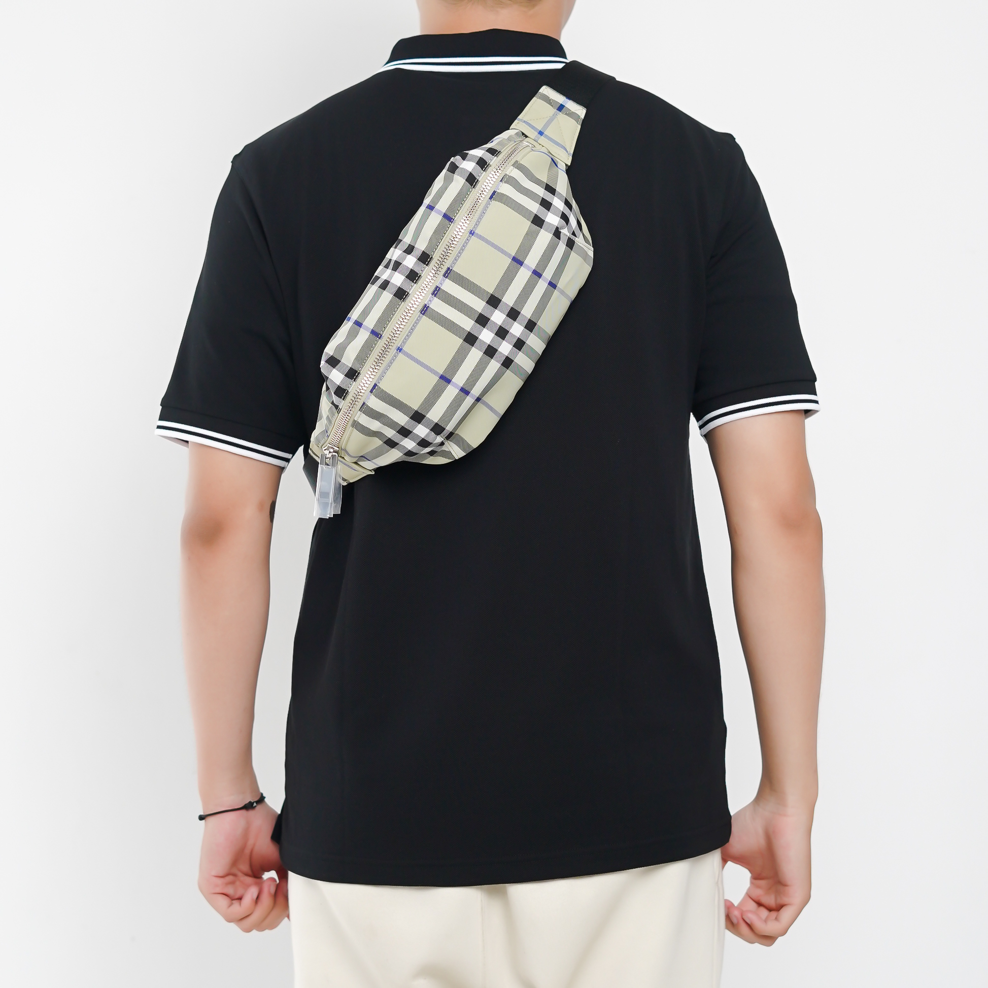 Burberry Tas BURBERRY TALBOT CHECK SAGE GREEN WAIST BAG 100% ORIGINAL