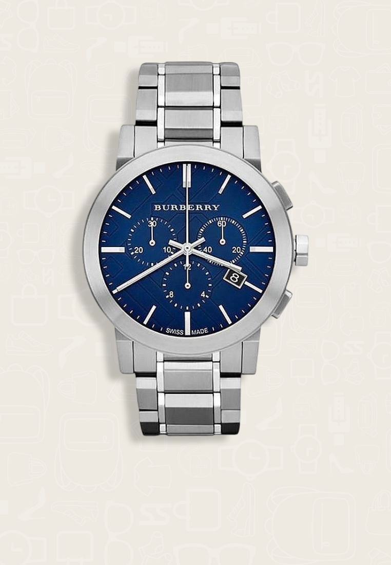 Burberry Jam Tangan Pria Burberry The City Chronograph Silver Blue