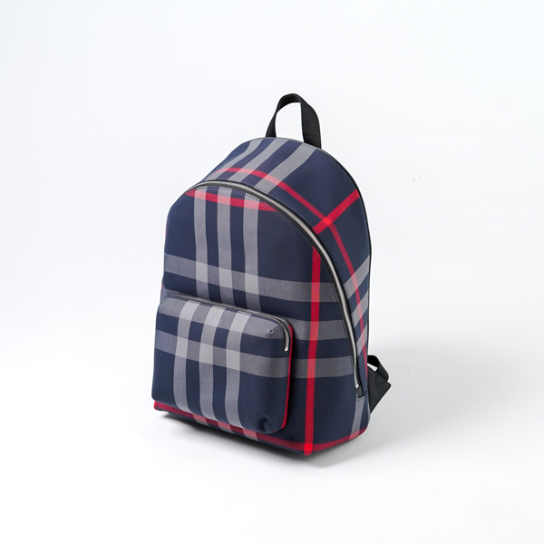 Burberry Tas BURBERRY JEFF CHECK NAVY SS24 BACKPACK 100% ORIGINAL