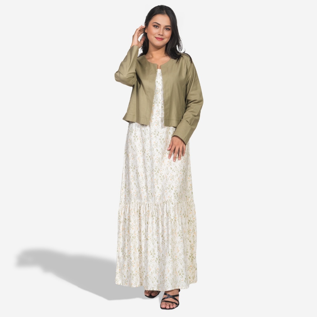 C2 Outfitters C2 Yohana Green Set Pieces Dress Wanita