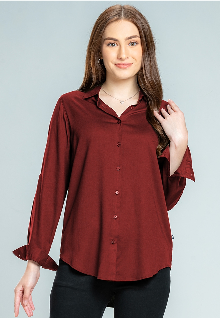 C2 Outfitters C2 Getafe Red Kemeja Casual Wanita
