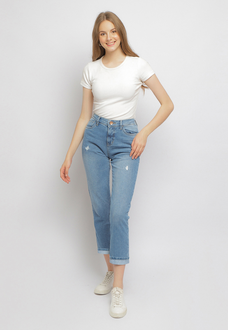 C2 Outfitters C2 Zilane Light Blue Boyfriend Jeans