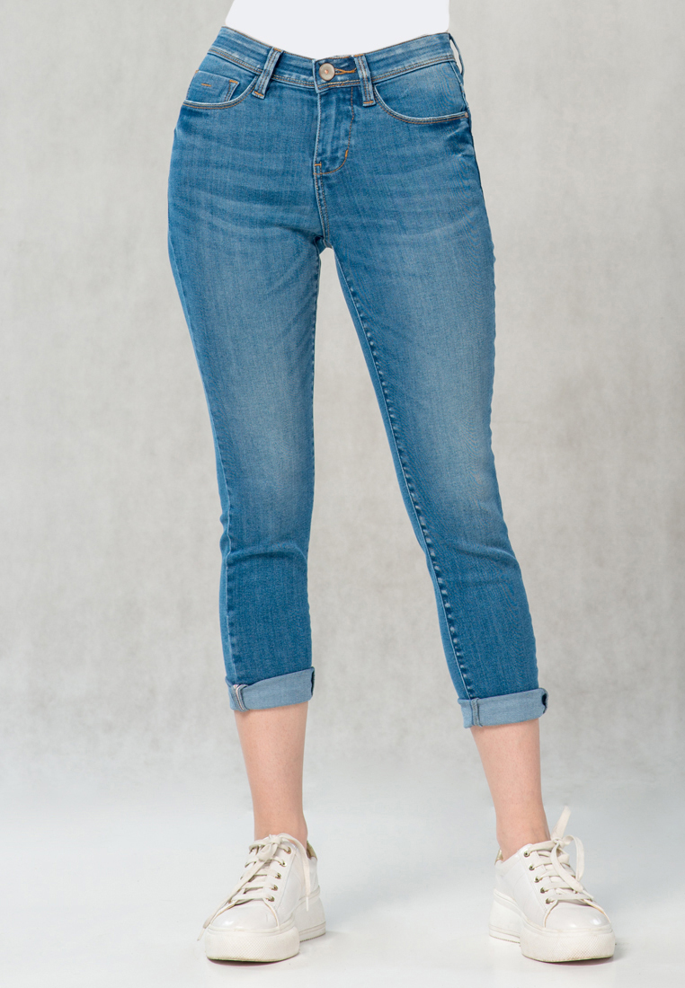 C2 Outfitters C2 Zander Blue Jeans Capri Push Up
