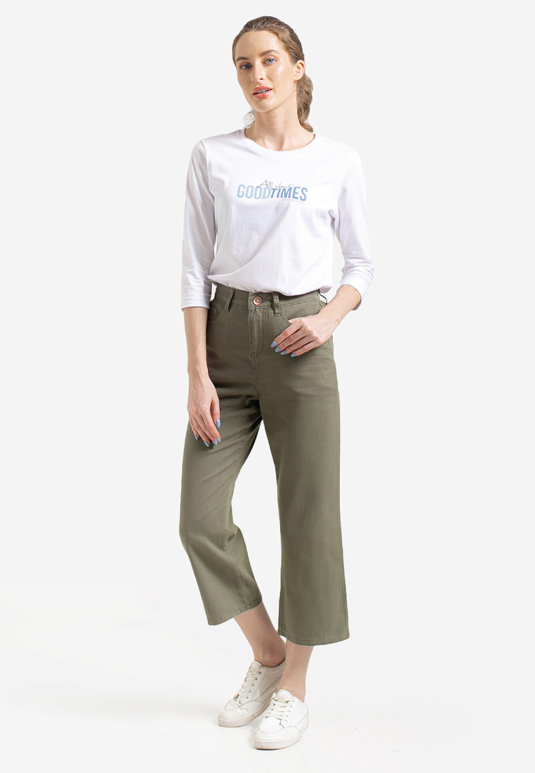 C2 Outfitters C2 Zionia Green Culottes Jeans Boyfriend