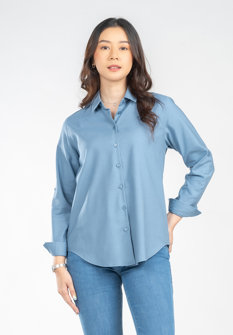 C2 Outfitters C2 Kefira Blue Kemeja Casual Wanita