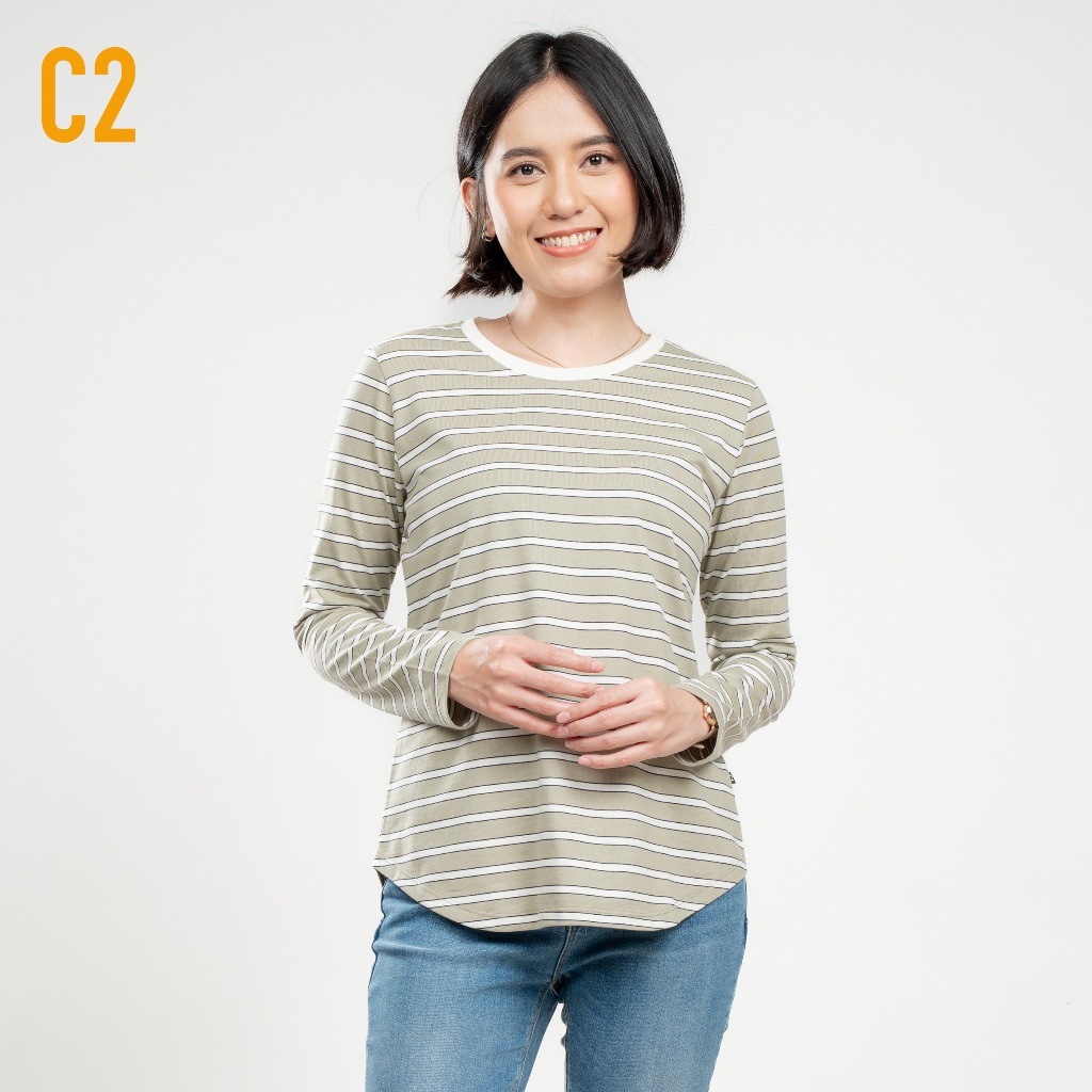 C2 Outfitters C2 Liuzou Green T-Shirt Wanita - Kaos Wanita Lengan L/S