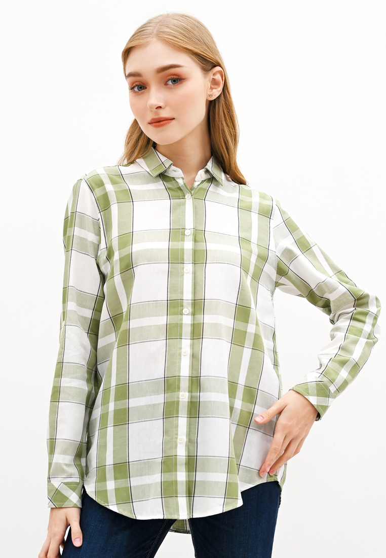 C2 Outfitters C2 Forgen Green Casual Kemeja Wanita