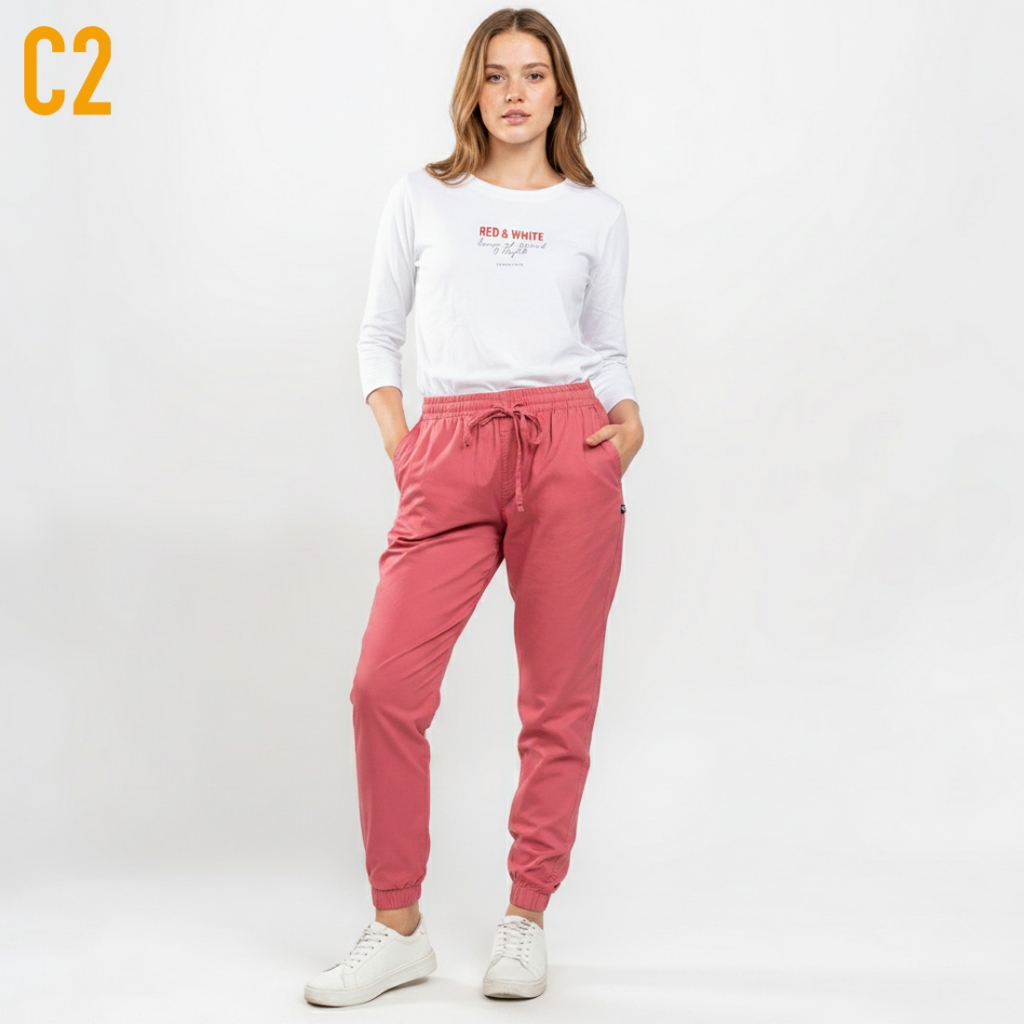 C2 Outfitters Flamoush Tanika Pink Pants Wanita Jogger