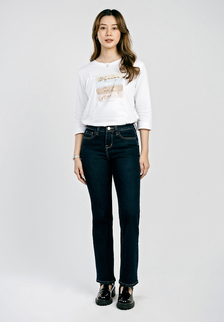 C2 Outfitters C2 Telfer Navy Jeans Bootcut Wanita - Celana Jeans Wanita