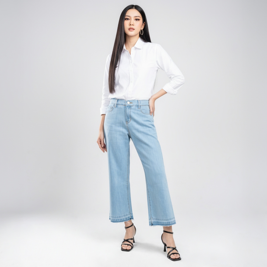 C2 Outfitters C2 Wynora Blue Cullote Jeans Wanita - Jeans Kulot Wanita