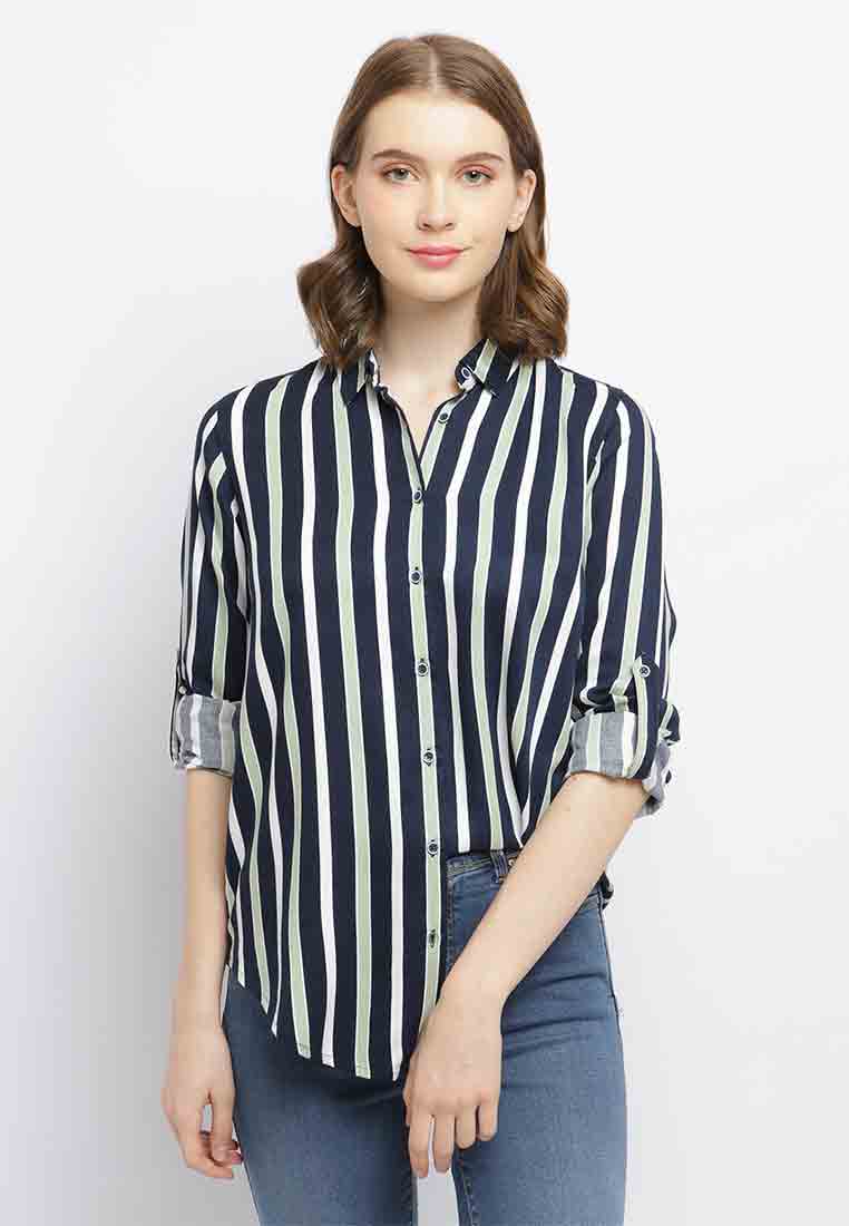 C2 Outfitters C2 Futtsu Navy Kemeja Casual Wanita