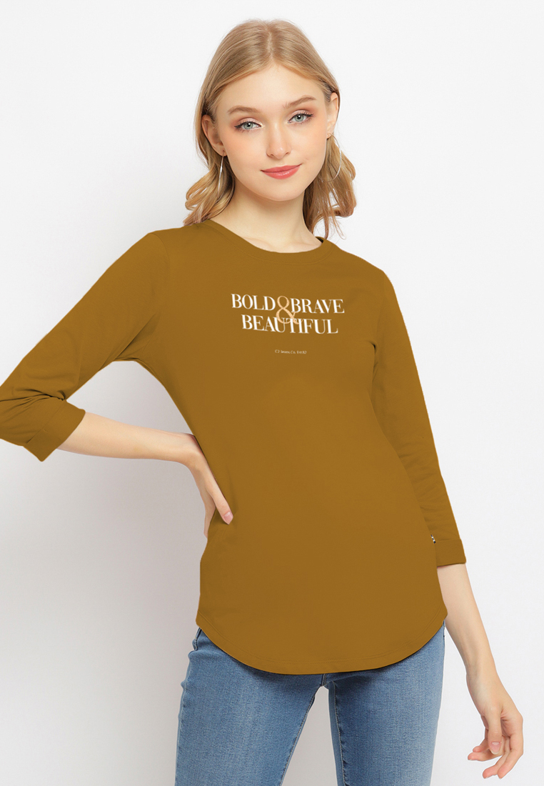 C2 Outfitters C2 Peijoy Brown T-Shirt Wanita