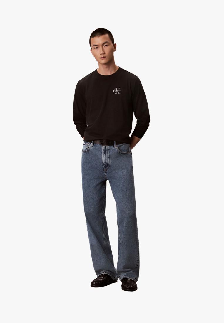 Calvin Klein - Men'S Easy Distress Mono Logo Back Graphic Long Sleeve T-Shirt